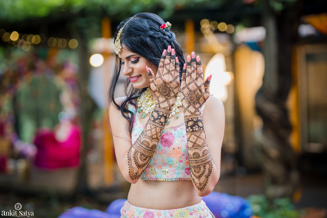Captured this beautiful brides mehndi as her life takes on a new color - Aneesha's Bridal Mehendi design